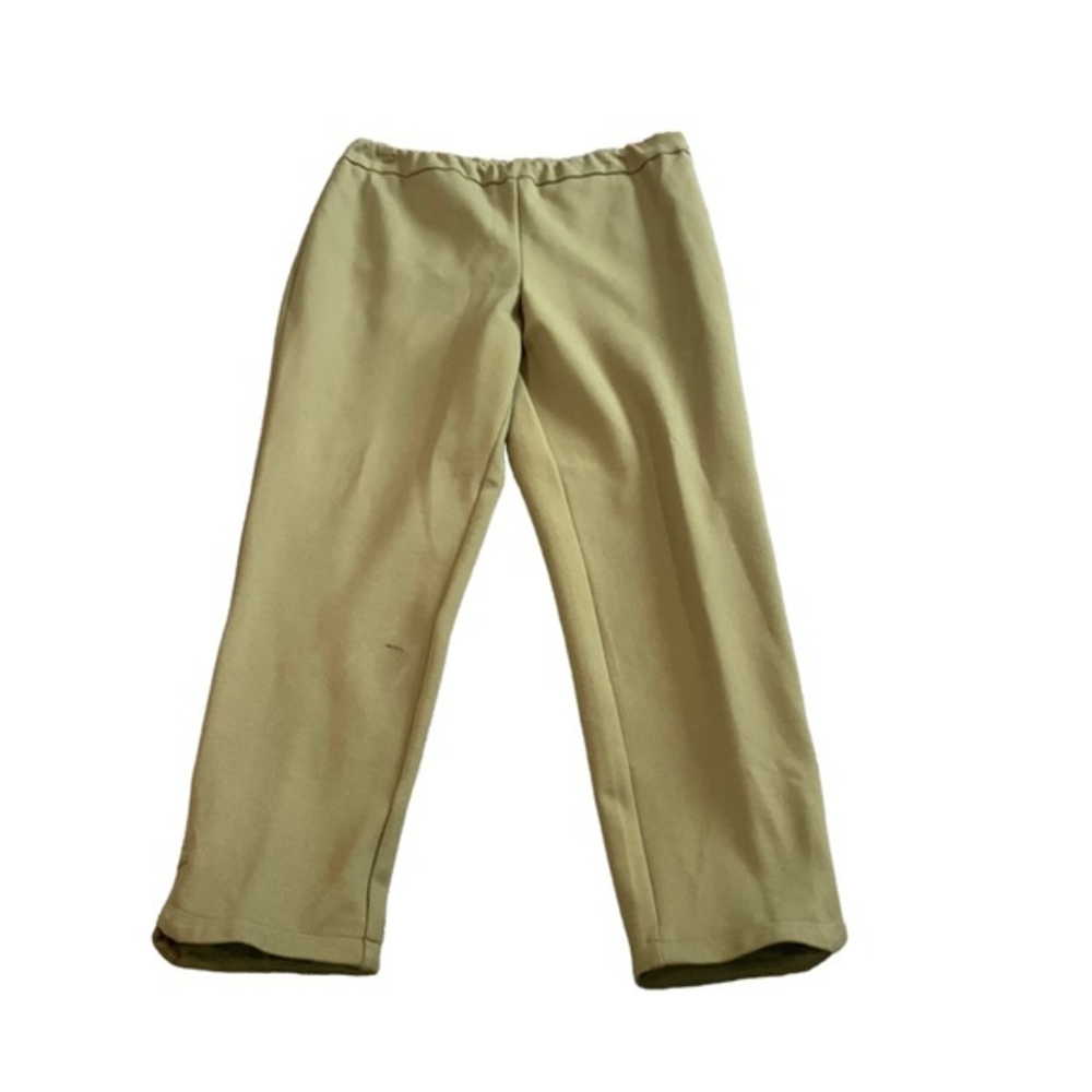 Joan Rivers Signature Knit Ankle Pants Herb Green Pull On EUC Sz Large